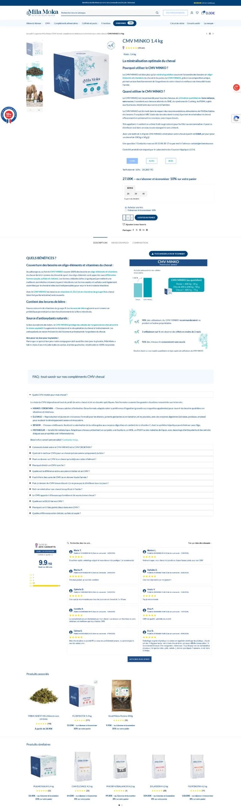 Fiche produit CMV Minko sur milamoka.com